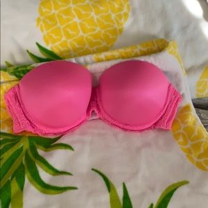 Pink Victoria Secret strapless 36B bra